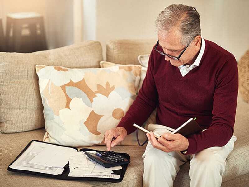 senior man budgeting